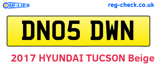 DN05DWN are the vehicle registration plates.
