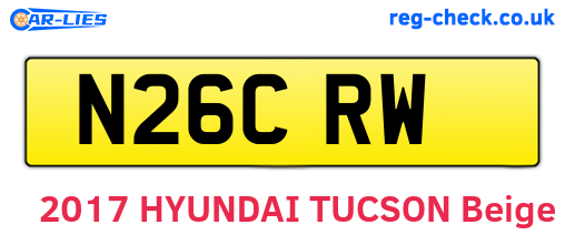 N26CRW are the vehicle registration plates.