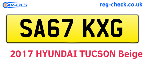 SA67KXG are the vehicle registration plates.