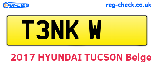 T3NKW are the vehicle registration plates.