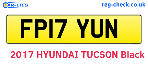 FP17YUN are the vehicle registration plates.