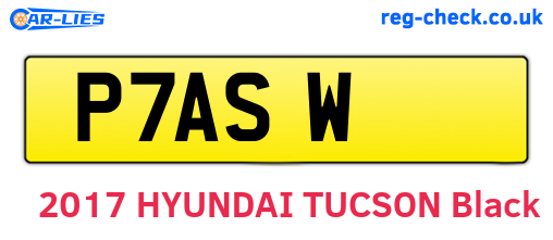 P7ASW are the vehicle registration plates.