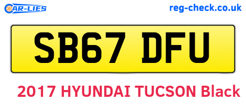 SB67DFU are the vehicle registration plates.