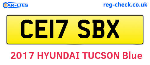 CE17SBX are the vehicle registration plates.