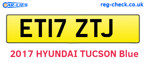 ET17ZTJ are the vehicle registration plates.