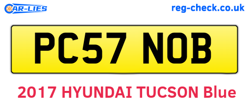 PC57NOB are the vehicle registration plates.