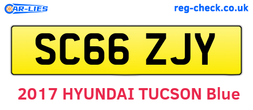 SC66ZJY are the vehicle registration plates.