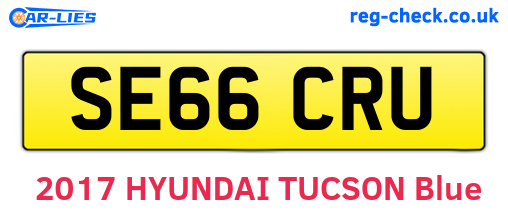 SE66CRU are the vehicle registration plates.