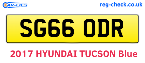 SG66ODR are the vehicle registration plates.
