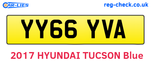 YY66YVA are the vehicle registration plates.