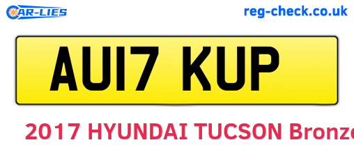 AU17KUP are the vehicle registration plates.