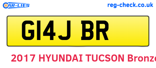 G14JBR are the vehicle registration plates.