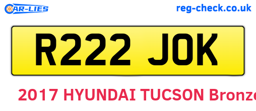 R222JOK are the vehicle registration plates.