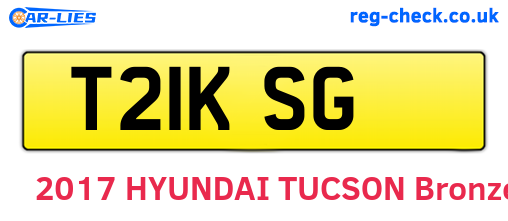 T21KSG are the vehicle registration plates.