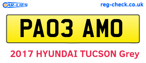 PA03AMO are the vehicle registration plates.