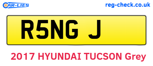 R5NGJ are the vehicle registration plates.