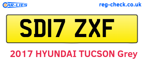SD17ZXF are the vehicle registration plates.