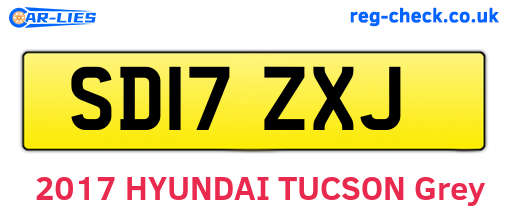 SD17ZXJ are the vehicle registration plates.