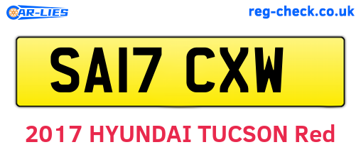 SA17CXW are the vehicle registration plates.