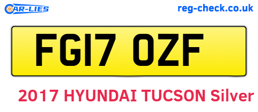 FG17OZF are the vehicle registration plates.