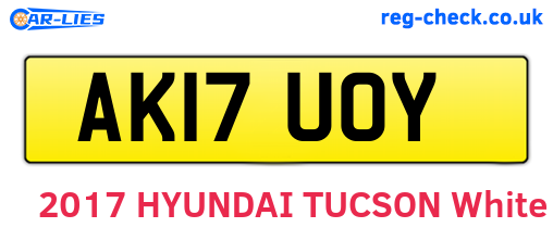 AK17UOY are the vehicle registration plates.