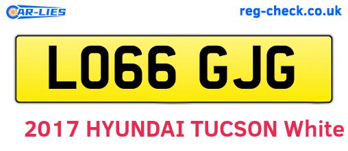 LO66GJG are the vehicle registration plates.