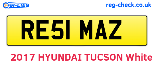 RE51MAZ are the vehicle registration plates.