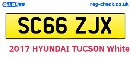 SC66ZJX are the vehicle registration plates.