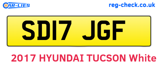 SD17JGF are the vehicle registration plates.