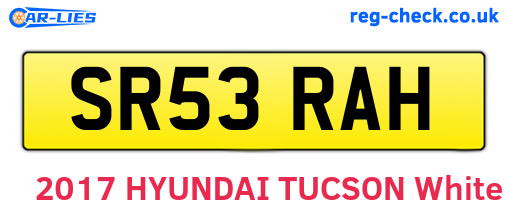 SR53RAH are the vehicle registration plates.