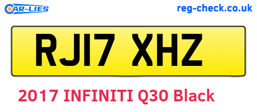 RJ17XHZ are the vehicle registration plates.