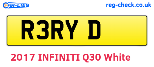R3RYD are the vehicle registration plates.