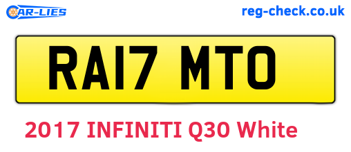 RA17MTO are the vehicle registration plates.