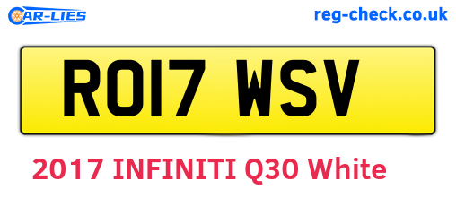 RO17WSV are the vehicle registration plates.