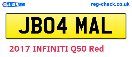 JB04MAL are the vehicle registration plates.