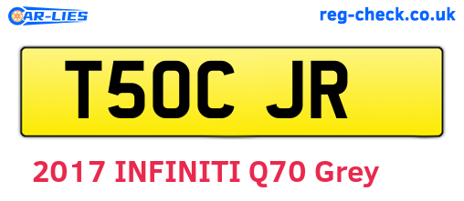 T50CJR are the vehicle registration plates.