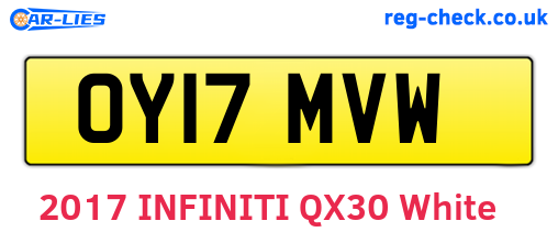 OY17MVW are the vehicle registration plates.