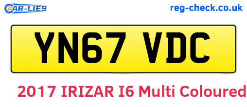 YN67VDC are the vehicle registration plates.