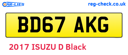 BD67AKG are the vehicle registration plates.