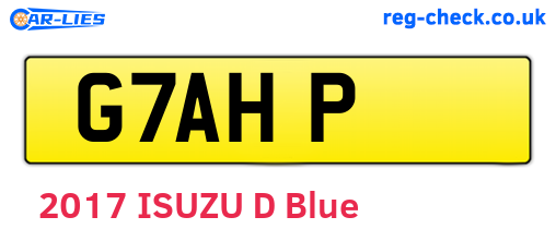 G7AHP are the vehicle registration plates.