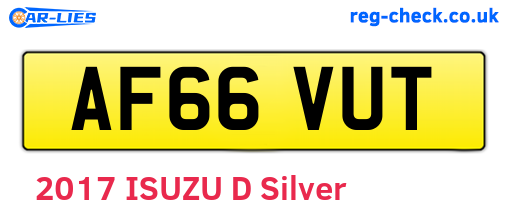 AF66VUT are the vehicle registration plates.