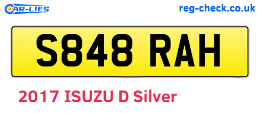 S848RAH are the vehicle registration plates.