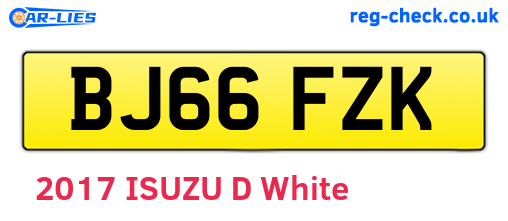 BJ66FZK are the vehicle registration plates.