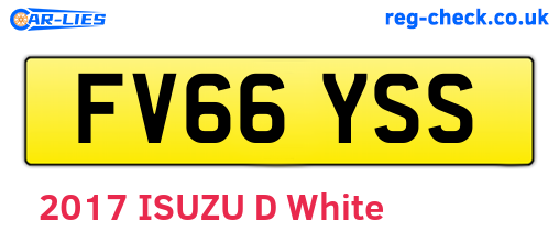 FV66YSS are the vehicle registration plates.