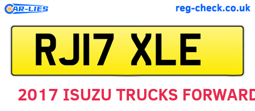 RJ17XLE are the vehicle registration plates.