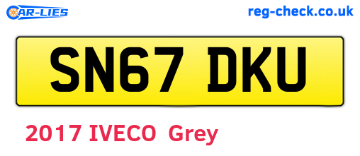 SN67DKU are the vehicle registration plates.