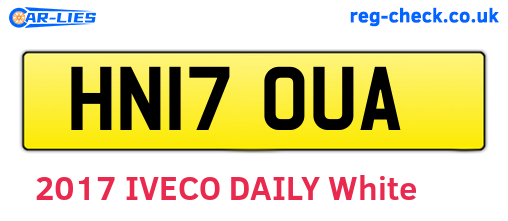 HN17OUA are the vehicle registration plates.