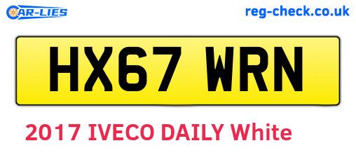 HX67WRN are the vehicle registration plates.