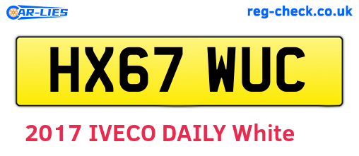 HX67WUC are the vehicle registration plates.