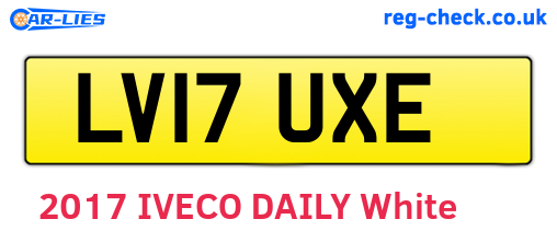 LV17UXE are the vehicle registration plates.
